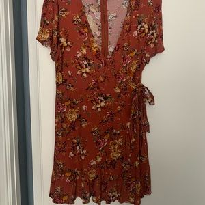 Floral Wrap Mini Dress